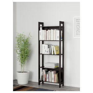 LAIVA Bookcase, black-brown, 24 3/8x65 "
