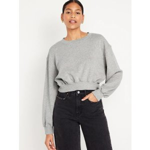 Gap Oversized Cropped Fleece Sweatshirt for Women