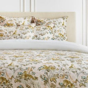 Z GALLERIE Queen Duvet Cover Salle Feline Bedding - Blush