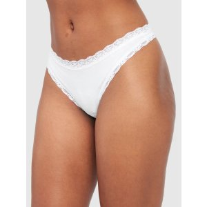 Jodie Cotton And Lace Thong