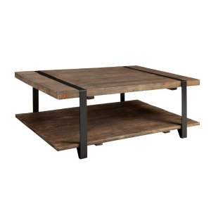 Alaterre Furniture 48" Modesto Solid Wood and Metal Coffee Table