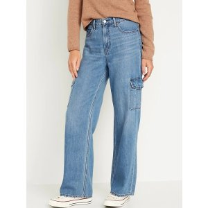 Gap Extra High-Waisted Wide-Leg Cargo Jeans for Women