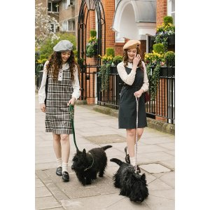 miss patina Lace Checked Pinafore