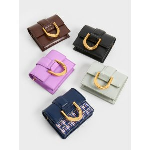 Charles & Keith Gabine Chain-Link Card Holder - Violet