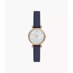 Fossil Tillie Mini Three-Hand Navy Leather Watch