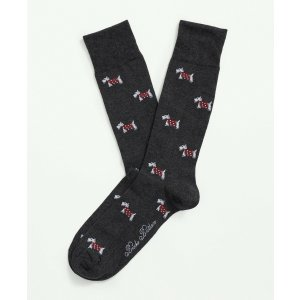 Brooks Brothers Cotton Blend Westie Dog Socks