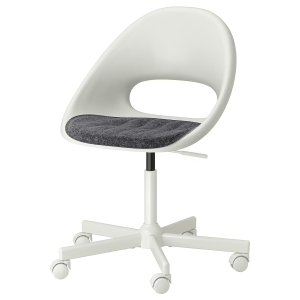 Ikea LOBERGET / MALSKAR Swivel chair + pad, white/dark gray