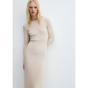 Mango Ribbed knit dress