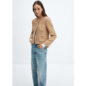 Mango Tweed jacket with jewel buttons
