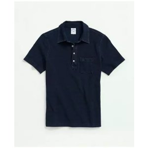 Brooks Brothers Vintage Pique Indigo Short-Sleeve Polo Shirt