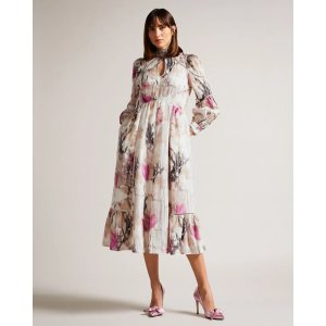 Ted Baker Freisya Floral Lace Cut-Out Midi Dress
