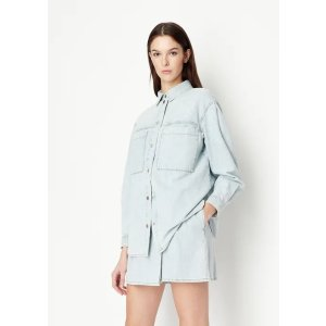 Organic cotton jacquard denim shirt