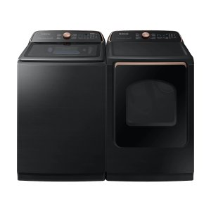 Samsung Smart Top Load Smart Steam Sanitize+ Washer and Steam Sanitize+ Electric Dryer package