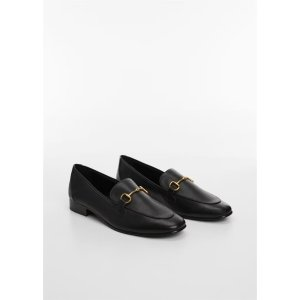 Mango Leather moccasins with metallic detail