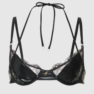frederick's OF HOLLYWOOD Onyx Corset Bandeau Swim Top