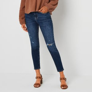 - Tall Womens High Rise Cropped Skinny Fit Jean